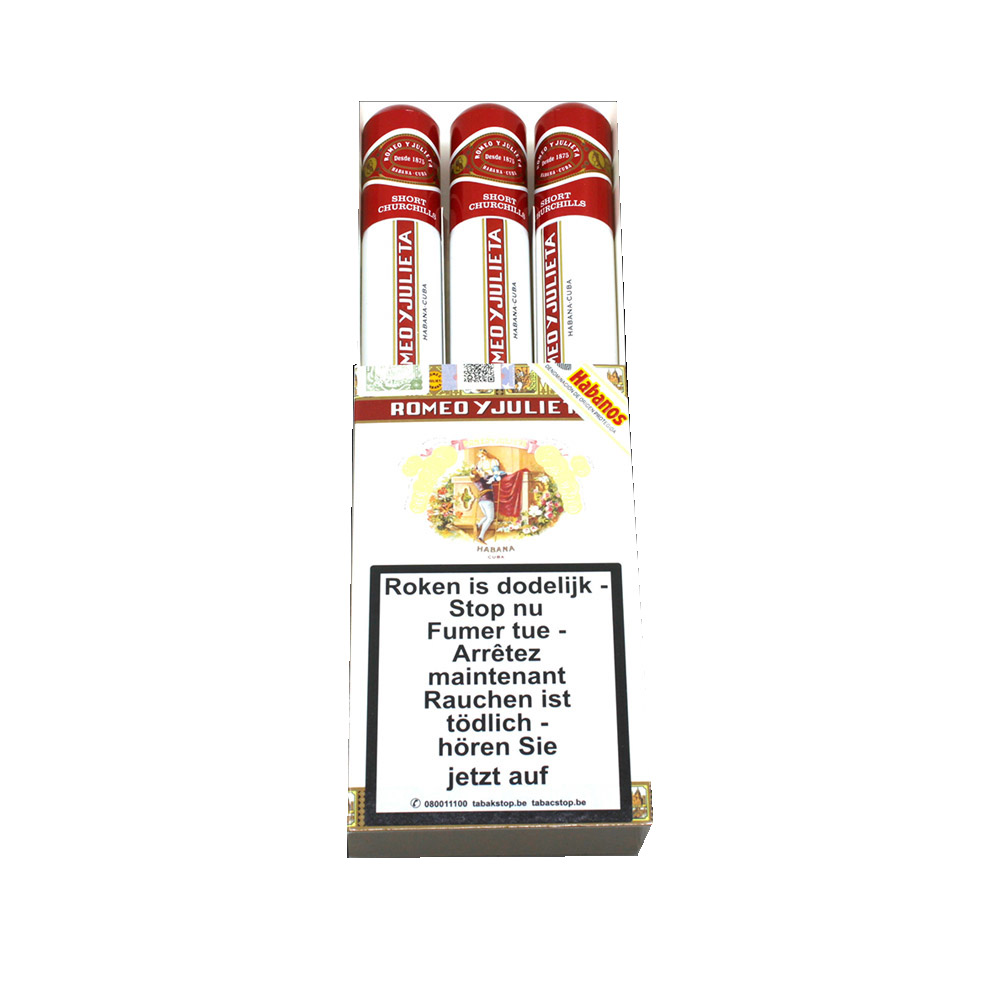 Romeo y Julieta Short Churchill Tubed Cigar - Pack of 3