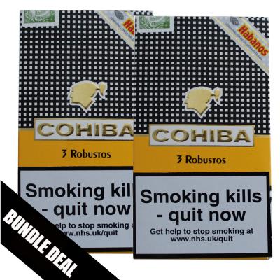 Cohiba Robustos Cigar - 2 x Pack of 3 (6) Bundle Deal