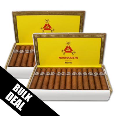 2 BOX BUNDLE DEAL - Montecristo Media Corona Cigar - 2 x Box of 25