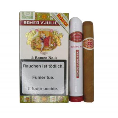 Romeo y Julieta No. 3 Tubed Cigar - Pack of 3